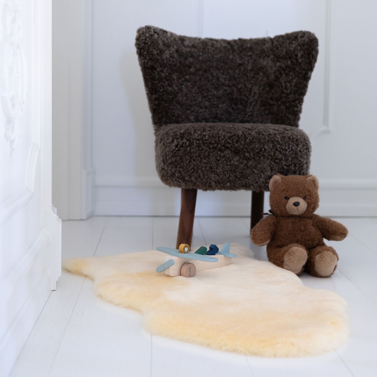 Lammeskind til børn & babyer | Perfekt til barnevognen 80 cm Creme Creme