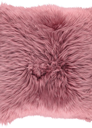Lammeskindspude | Langhåret | 50x50 Gammelrosa