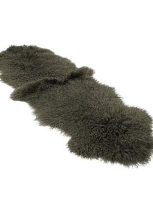 Dobbelt lammeskind | Tibet | 150x55 cm Mørkegrøn