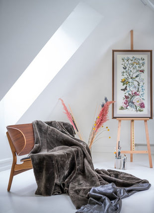 Lammeskindstæppe | Double Face | Korthåret | 140x200 cm Sort