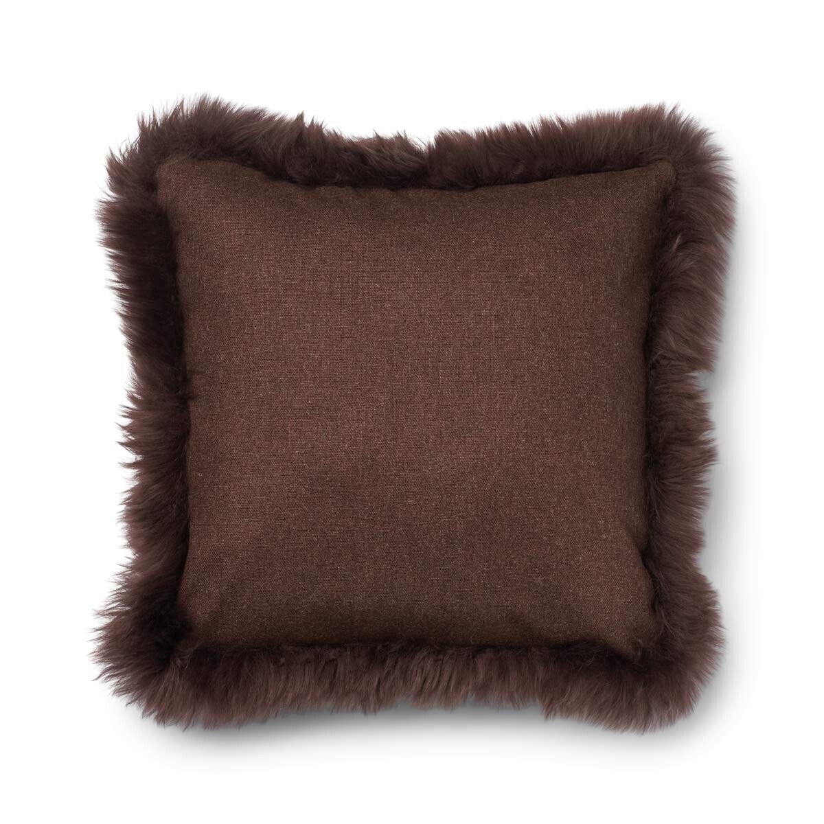 Classic Collection | Uldpude | Langhåret | Dobbeltsidet | 52x52 cm | 34x52 cm Brun/Chokolade