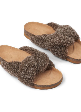 Lilly Cross Slippers Lysebrun