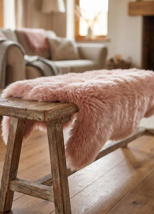 Dobbelt Merino Lammeskind | Langhåret | 170x60 cm Rosa