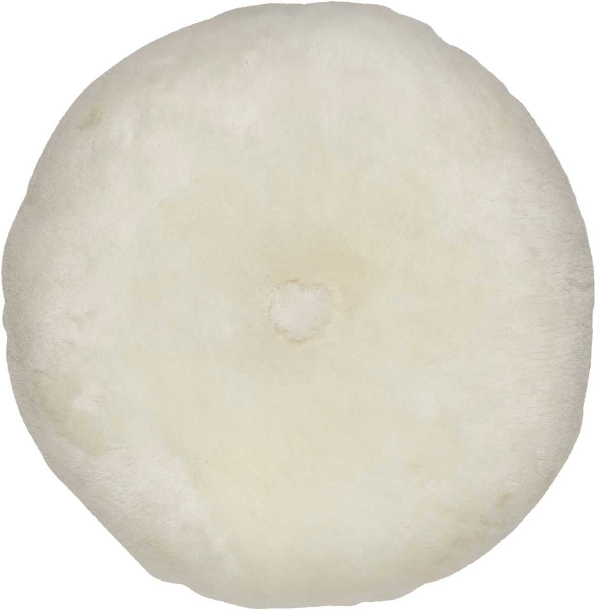 Lammeskindspude | Moccasin | Dobbeltsidet | Ø45 cm Hvid
