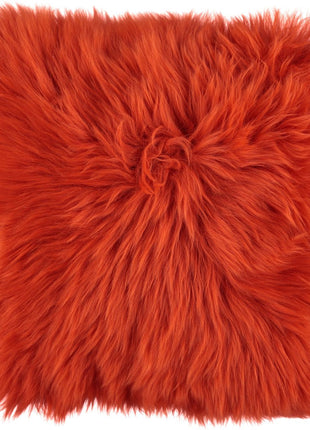 Merino Lammeskindspude | 35x35 cm Pangorange