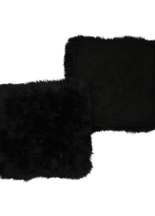 Sædehynde | Langhåret | New Zealand | Stofbagside | 40x40 cm Sort