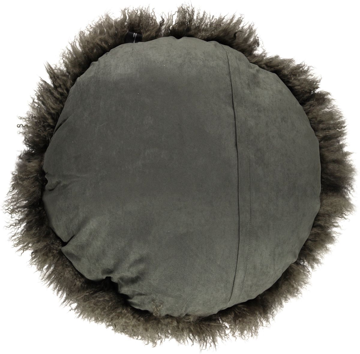 Lammeskindspude | Krøllet | Tibet | Ø45 cm, Ø62 cm & Ø38 cm Mørkegrøn