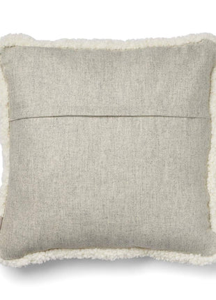 Lammeskindspude | Korthåret | 52x52 cm Sølv / Hvid