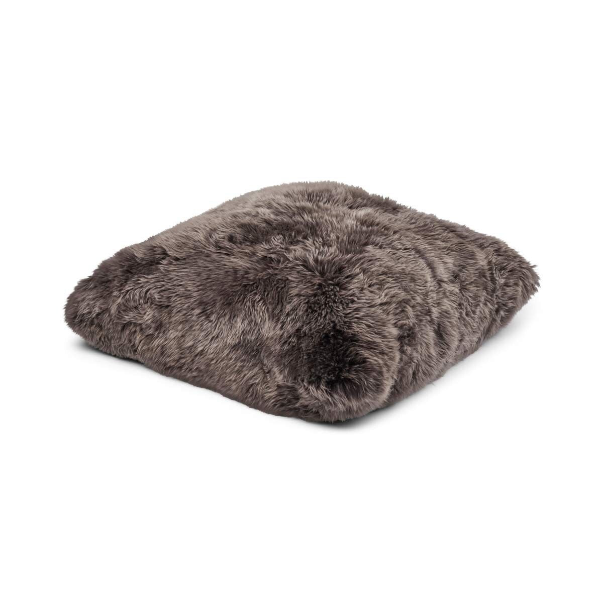 Maxi Float pude | Langhåret | New Zealand | Dobbeltsidet | 90x90 cm Valnød