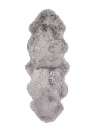 Dobbelt lammeskind premium | Langhåret | New Zealand | 180x60 cm Lysegrå