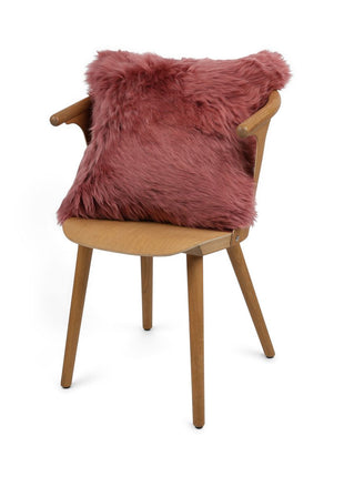 Lammeskindspude | Langhåret | New Zealand |  50x50 cm Gammelrosa