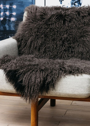 Lammeskind premium | Krøllet | Tibet | 135x50 cm Lysebrun