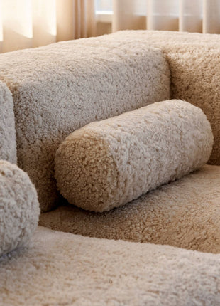 Lammeskindspude | Bolster | Korthåret | D20xL52 cm Koksgrå