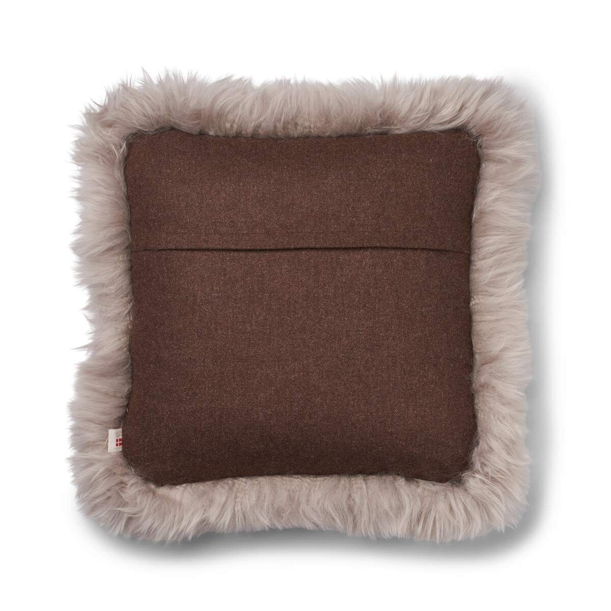 Classic Collection | Uldpude | Langhåret | Dobbeltsidet | 52x52 cm | 34x52 cm Brun/Dove