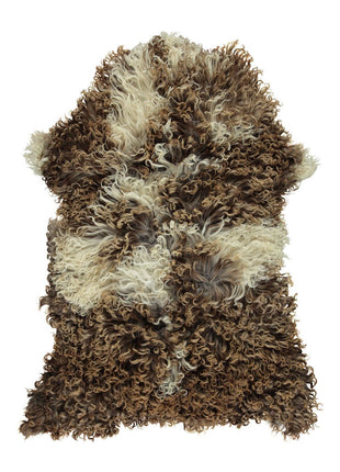 Lammeskind | Krøllet | Østrig | Naturlige farver | 90x60 cm Grå Beige