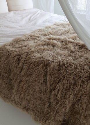 Plaid | Lammeskind | Premium | Langhåret | 180x140 cm Lilla