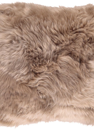 Lammeskindspude | Langhåret | 50x50 Lysebrun