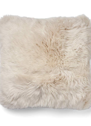 Lammeskindspude | Langhåret | 52x52 cm Beige / Beige
