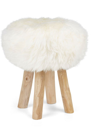 Betræk til barstol/skammel | Langhåret | New Zealand | D35 cm Hvid