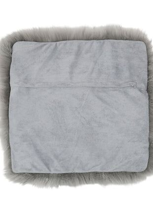 Lammeskindspude | Langhåret | Uden fyld | 40x40 cm Lysegrå