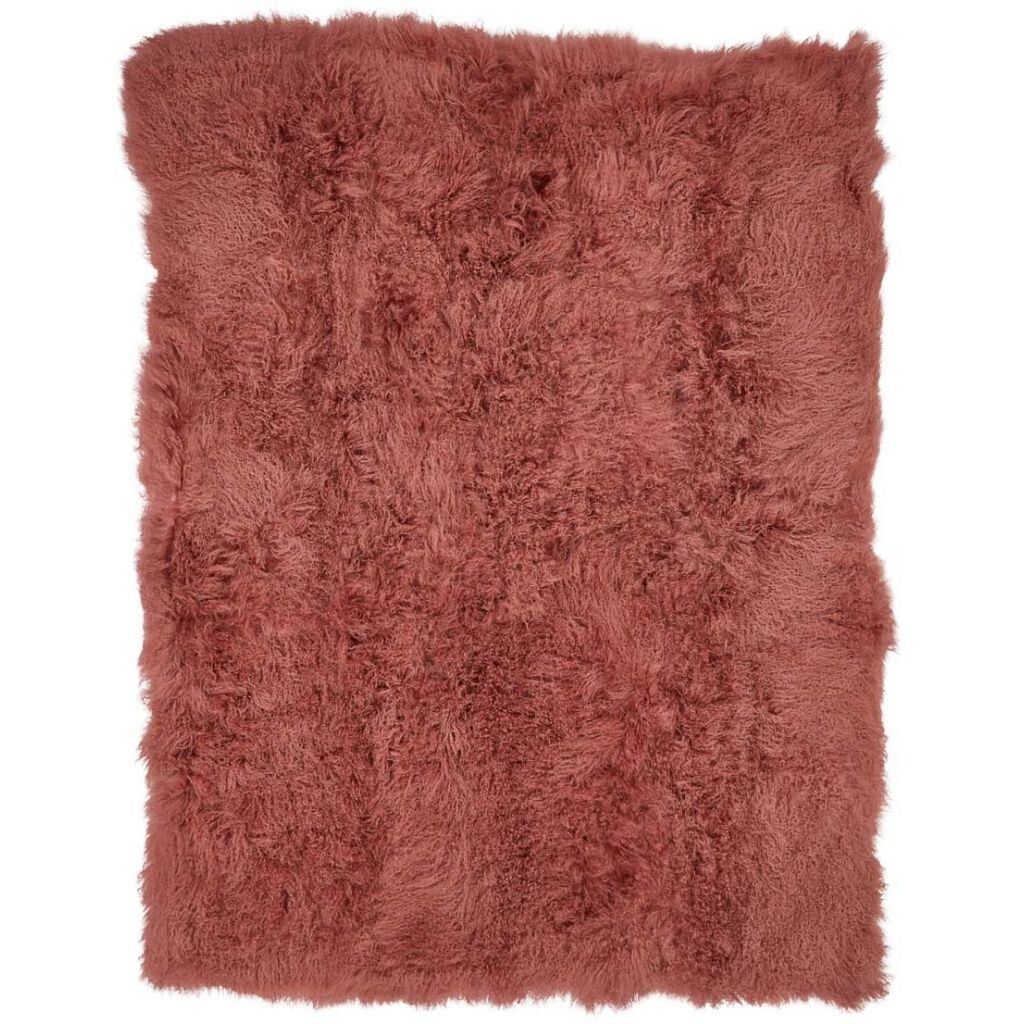 Lammeskindsplaid | Krøllet | Tibet | 140x180 cm Gammelrosa