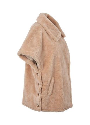 Antonella Poncho of 100% Lambs Wool Lysebrun
