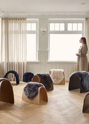 Betræk til skammel | Langhåret Sort