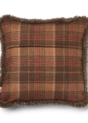 Dobbeltsidet pude | Korthåret | 52x52 cm Kakao – Mørkebrun / Lysebrun