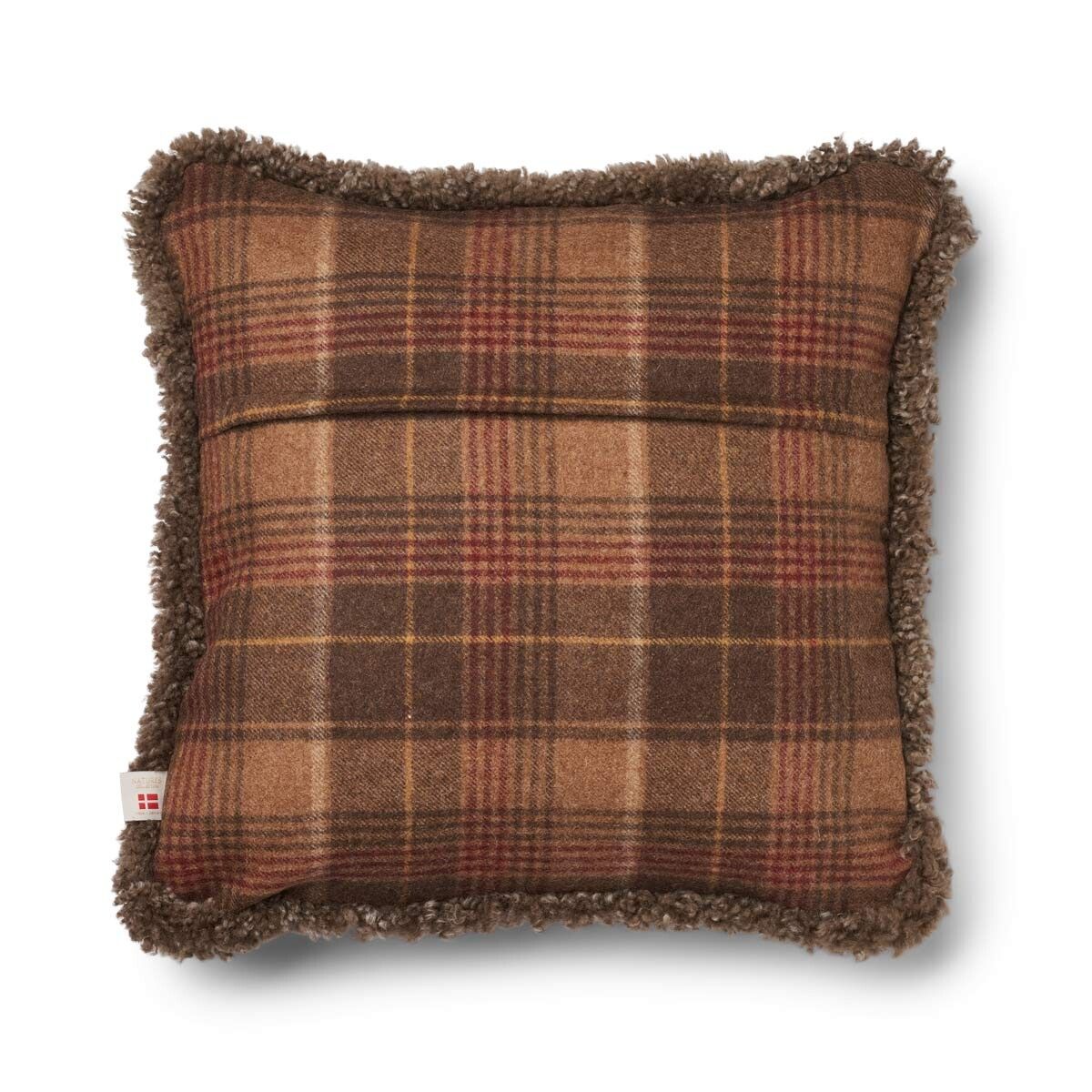 Checked Collection | Uldpude | Korthåret | Dobbeltsidet | 52x52 cm | 34x52 cm Kakao–Mørkebrun/Taupe