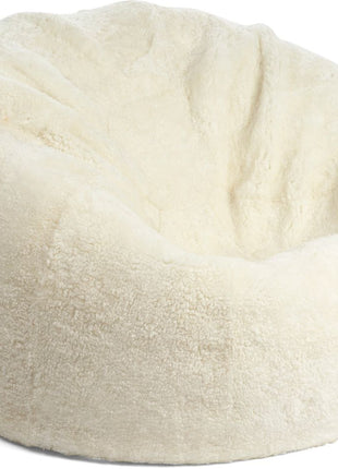 Sækkestol | Lammeskind | Korthåret | 73x74 cm | 92x93 cm Hvid