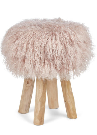 Betræk til barstol/skammel | Krøllet | Tibet | D35 cm Dove