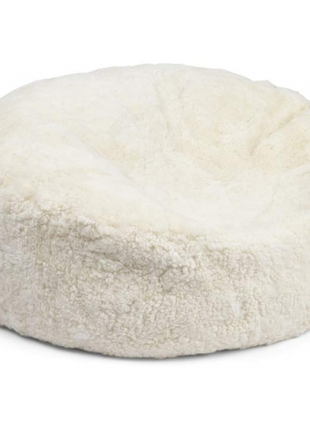 Sækkestol | Lammeskind | Korthåret | D75xH28 cm Hvid
