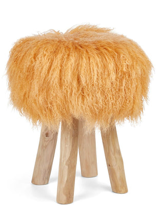 Betræk til barstol/skammel | Krøllet | Tibet | D35 cm Gul