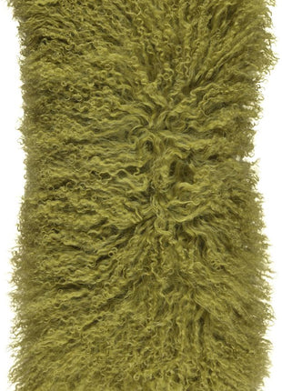 Lammeskindspude | Langhåret | 28x56 cm Grøn