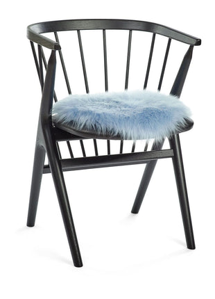 Sædehynde | Lammeskind | Langhåret | D38 cm Lyseblå