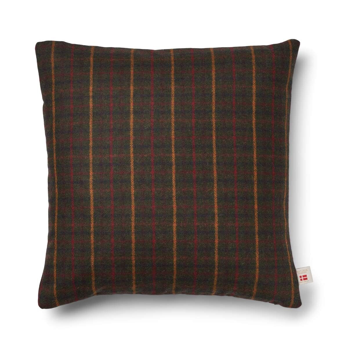 Checked Collection | Uldpude | Dobbeltsidet | 52x52 cm | 34x52 cm Kilberry Fir-Mørkegrøn