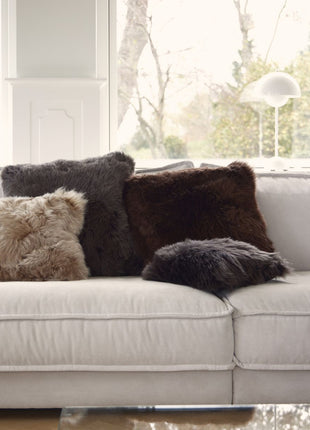 Lammeskindspude | Langhåret | 50x50 Lilla