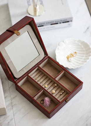 Smykkeskrin | Buffalolæder | 20x20x9 cm