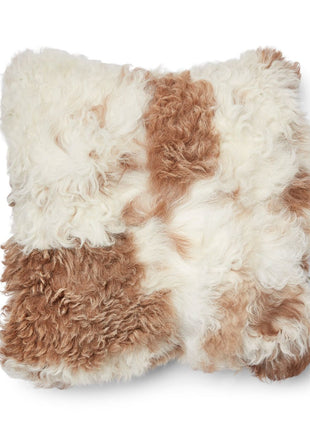 Lammeskindspude | Korthåret | Toscana | Dobbeltsidet Brun / Beige Mix