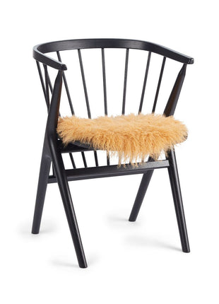 Sædehynde | Lammeskind | Langhåret | D38 cm Gul