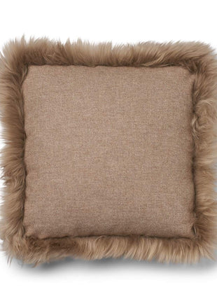 Pude af uld | Langhåret | 52x52 cm | 34x52 cm Beige / Lysebrun
