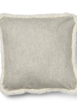 Lammeskindspude | Korthåret | 52x52 cm Sølv / Hvid