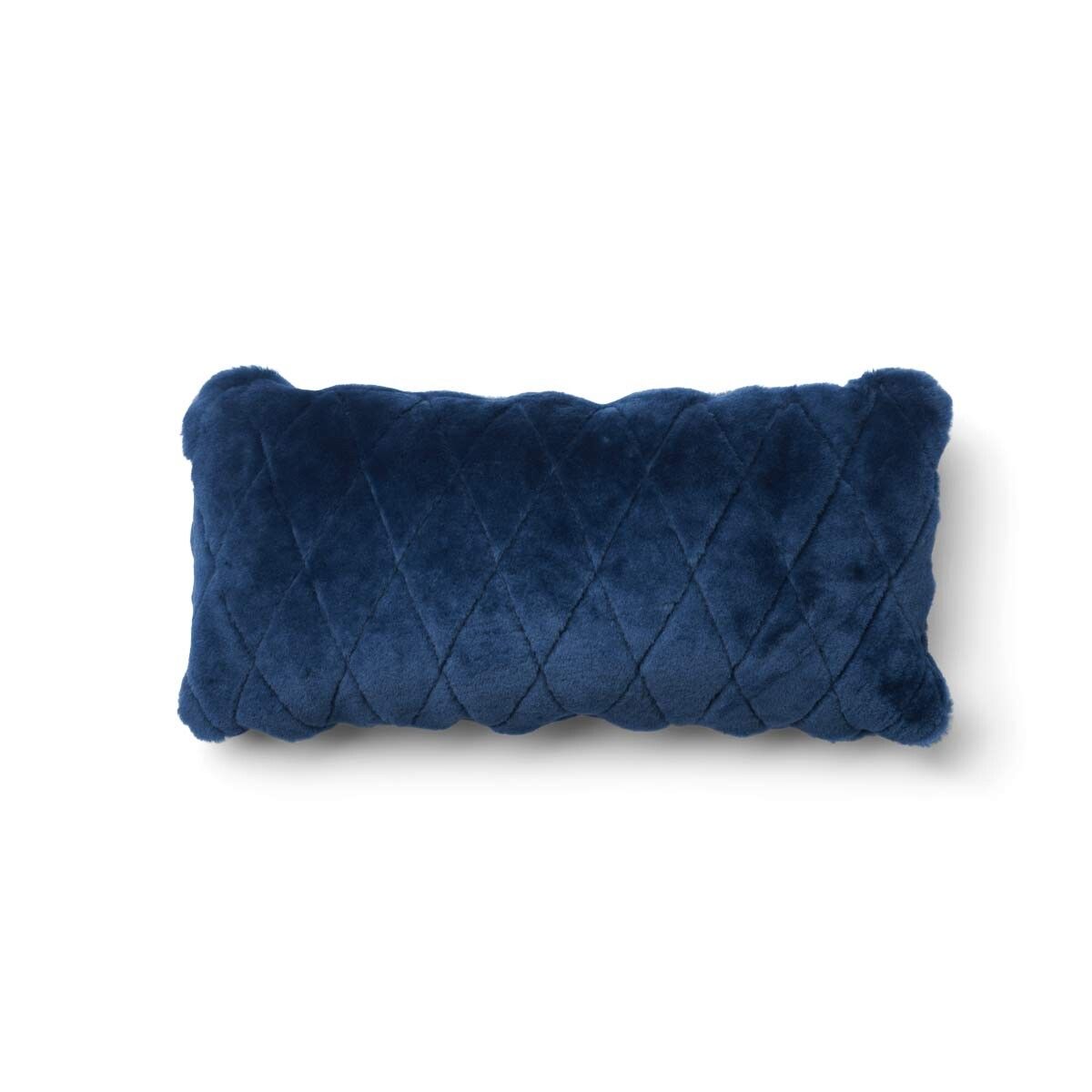 Leaf pude | Moccasin | Dobbeltsidet | New Zealand | 28x56 cm Marineblå