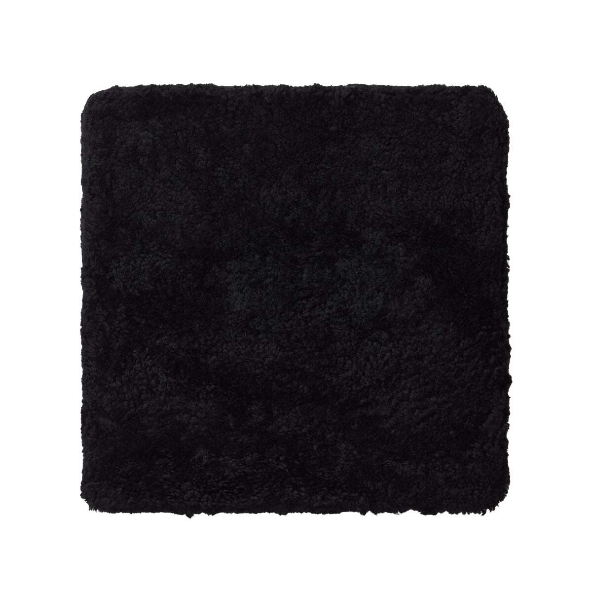 Puf | Korthåret | New Zealand | 40x40x13 cm Sort