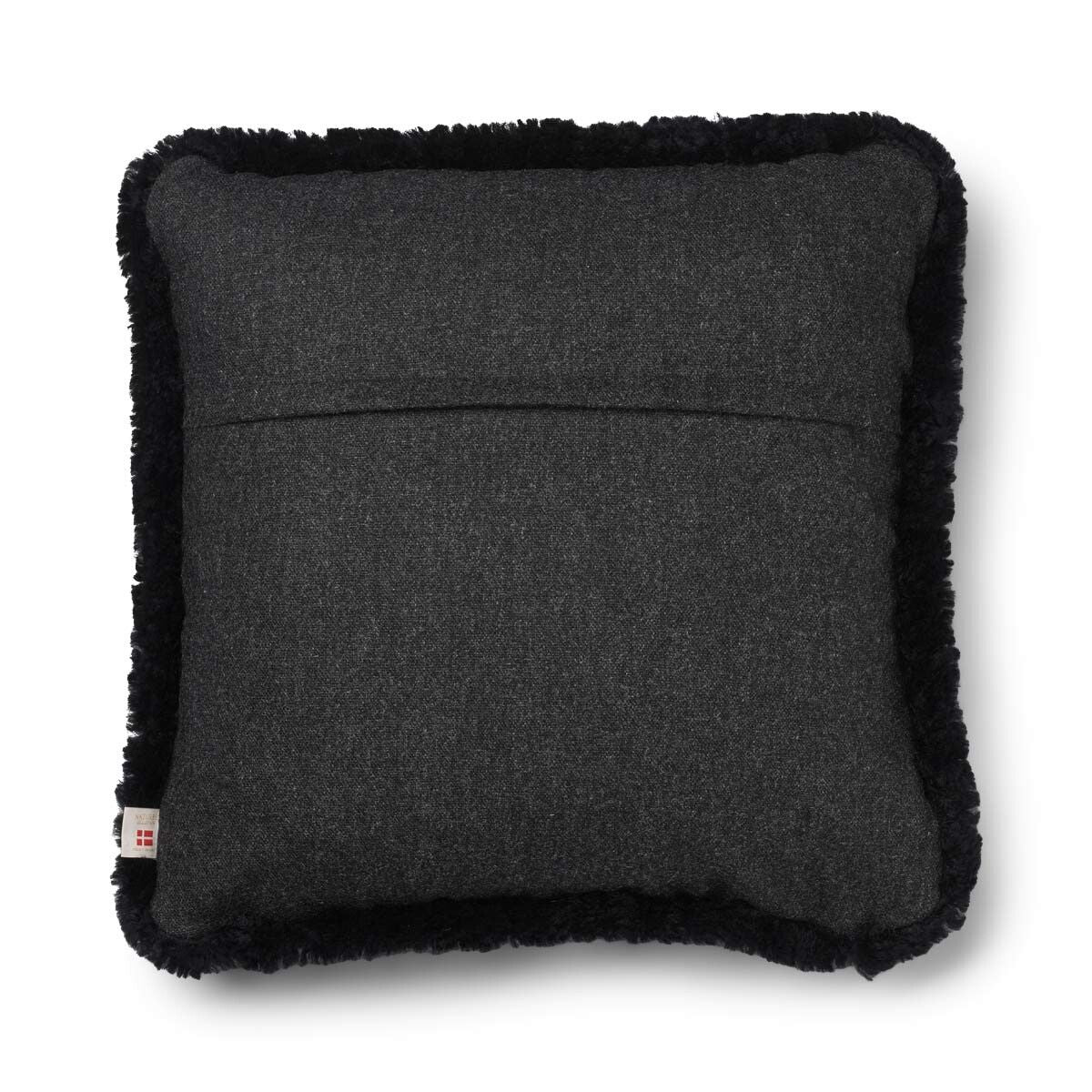 Classic Collection | Uldpude | Korthåret | Dobbeltsidet | 52x52 cm | 34x52 cm Koksgrå/Sort