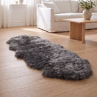 Dobbelt Lammeskind | Langhåret | 170x60 cm Stålgrå