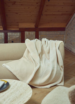 Angelina Lammeskindstæppe | Double Face Læder brun / Hvid