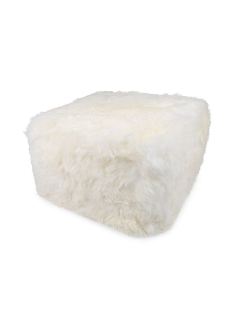 Firkantet puf | Langhåret | New Zealand | Læderbagside