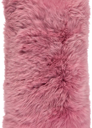 Lammeskindspude | Langhåret | 28x56 cm Malaga Pink