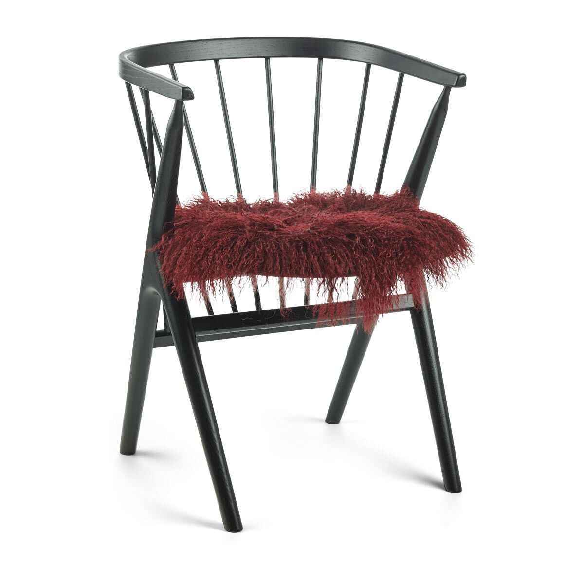 Sædehynde | Krøllet | Tibet | Ø38 cm Bordeaux